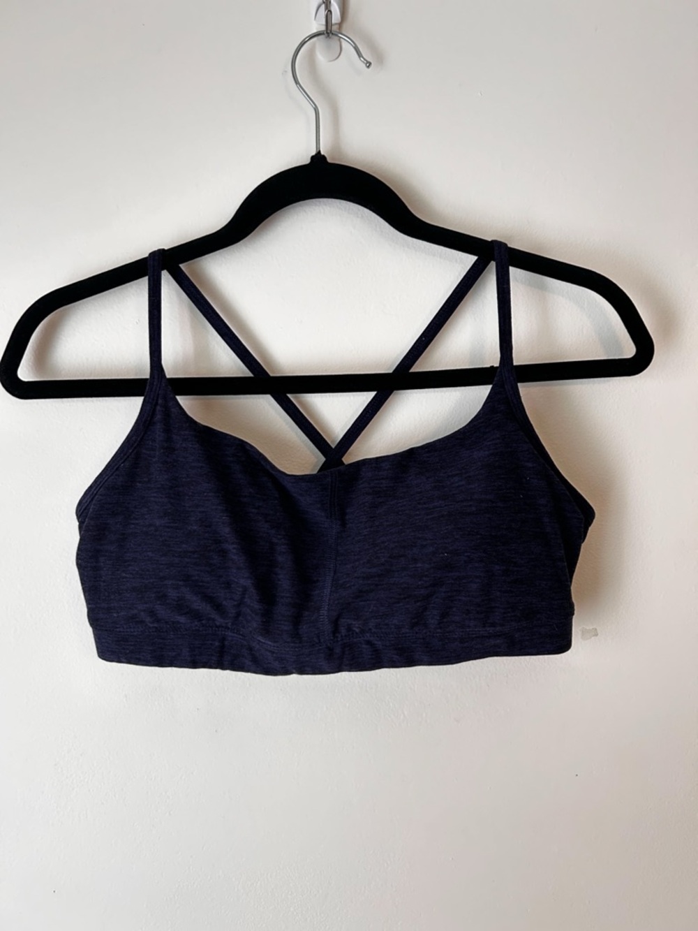 Fabletics HeatherFlex Low Impact Strappy Bra Navy
